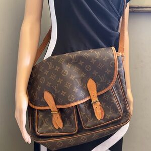 Louis Vuitton Monogram Tan and Brown Messenger Bag